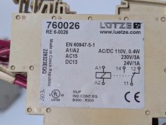 Luetze RE 6-0026 Insulation Relay, AC/DC 110V, 0.4W: 230V/3A: 24V/1A 760026