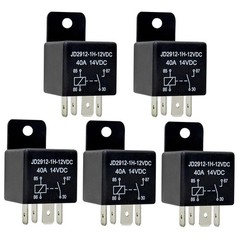 5 Pack Car Relays 12V 40A, 4 Pin Relay Spst Model JD2912-1H-12VDC 40amp 14VDC…