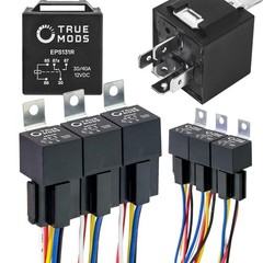 True MODS 6-Pack 12V 5-Pin Automotive Relays SPDT 30/40A with Harness
