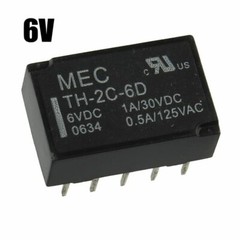 MEC TH-2C-6D DPDT Latching Relay, 6Vdc, DIP, 1A 30VDC, 0.5A 125VAC, PCB