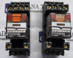 LOT OF 2X SCHRACK PT570730 RELAY WITH BASE PT78704 230VAC