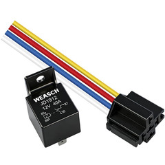 2 Pack JD1912 Car Relay Harness, 12V 40A, 4-Pin SPST, 12AWG Harness Sockets, Aut
