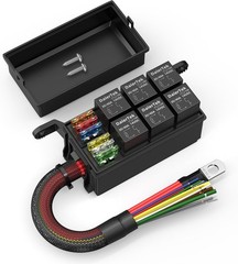 6 Slot 12V Pre-Wired Relay Box with ATC/ATO Fuses – Ideal for Trucks and Boats