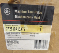 GE CR2810A15AT2 MACHINE TOOL RELAY, MECH HELD, 10A-600V, (2) N/O & N/C CONTACTS