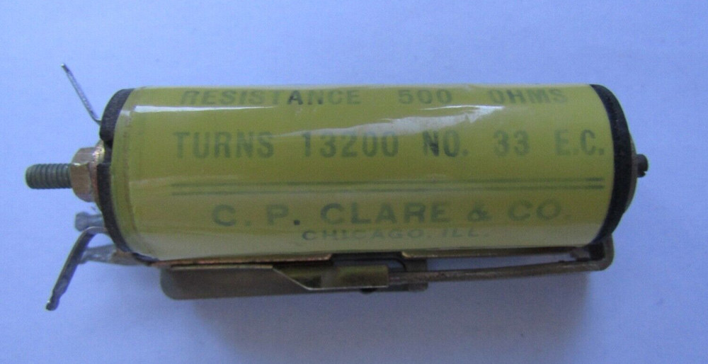 C.P. Clare & Co, Resistance 500 OHMS Turns 13200 NO. 33 E.C. Relay CA011649