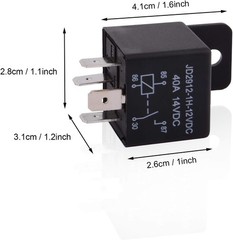 Pack of 2 Heavy-Duty 12V 40A SPST Car Relays – Reliable Automotive Performance