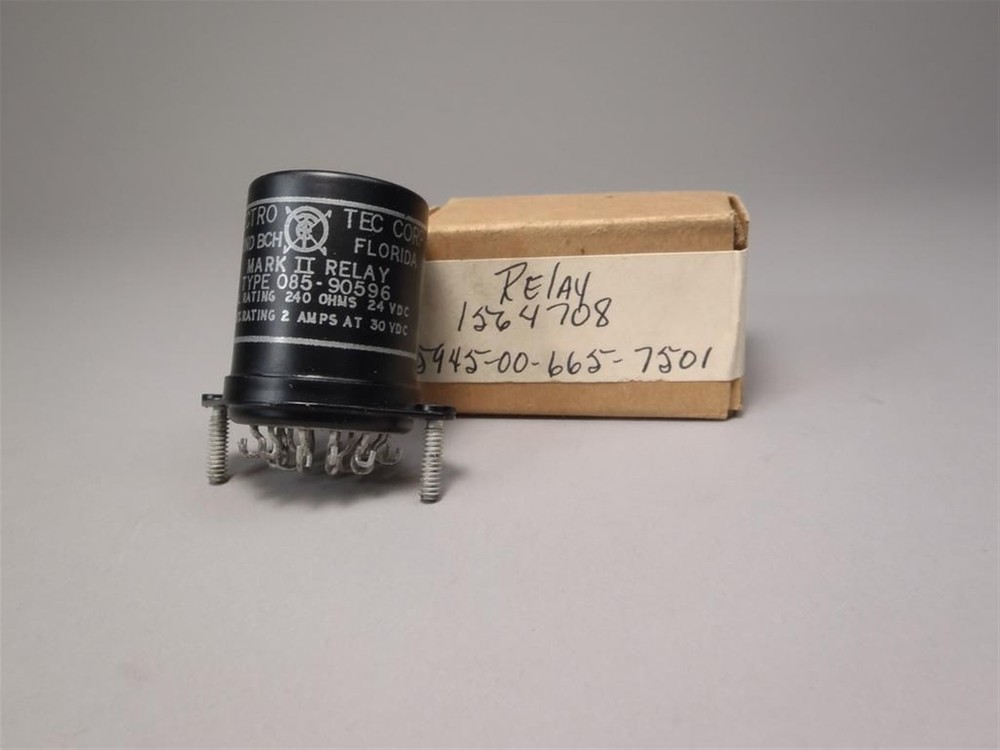 Electro Tec Corp Mark II Relay 1564708 240 Ohms 24VDC 5945-00-665-7501 New