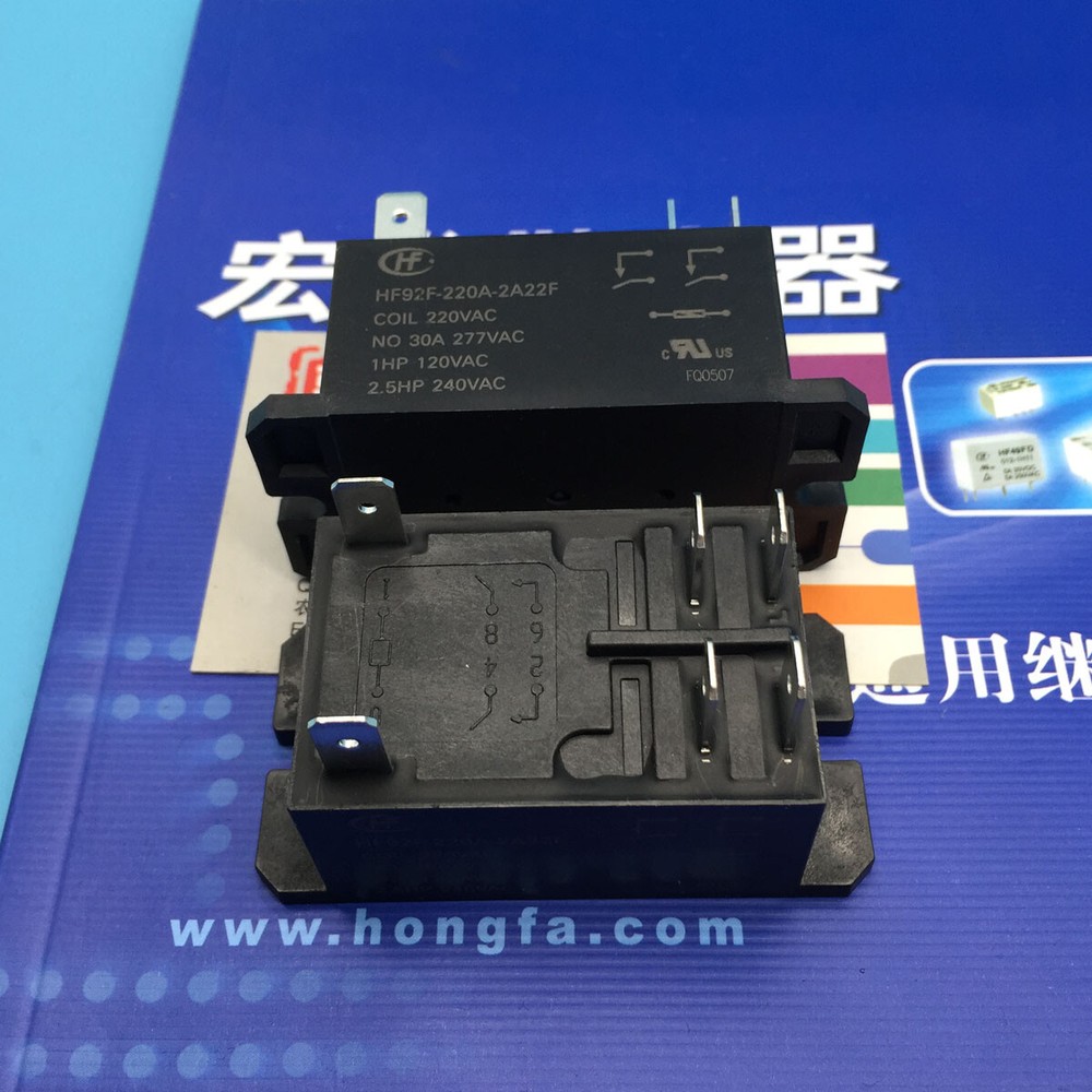 2PCS HF92F-220A-2A22F 220VAC RELAYS NEW HONGFA