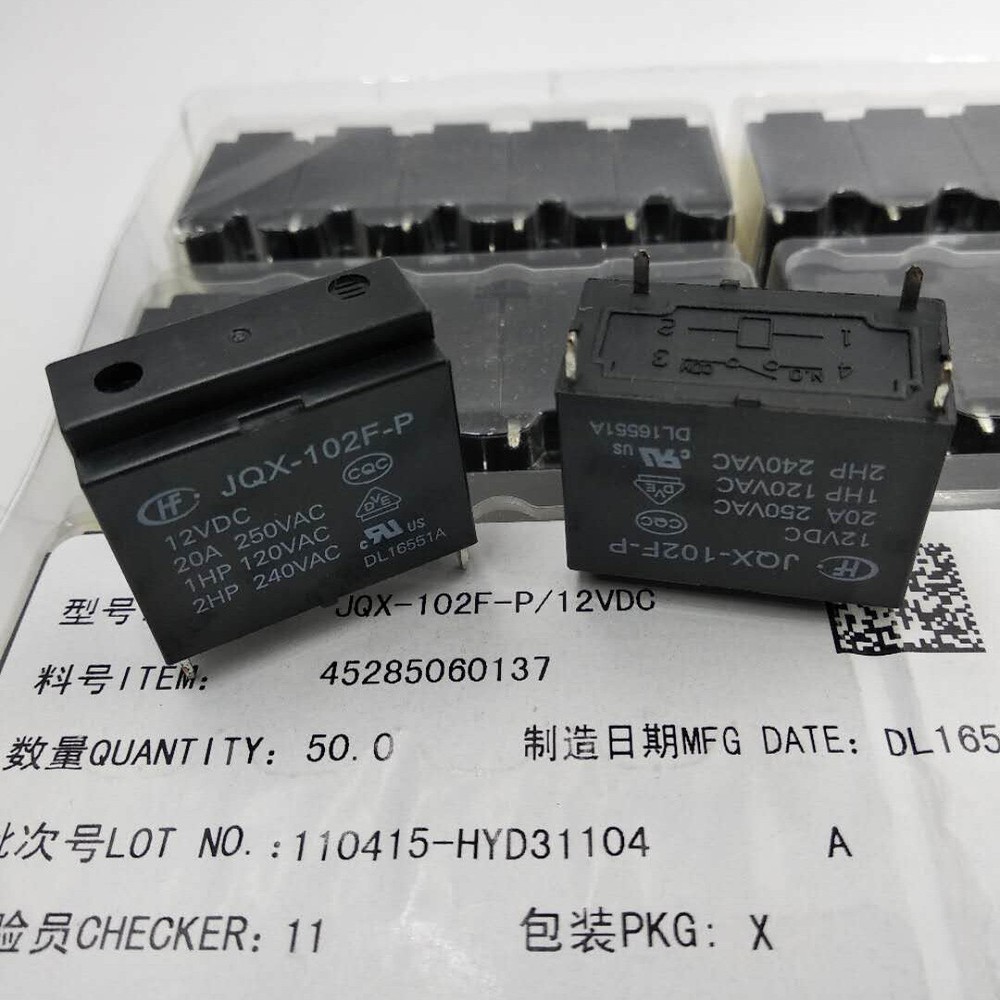 1PC JQX-102F-P 12VDC 20A 250VAC ORIGINAL HONGFA Relay 4pins