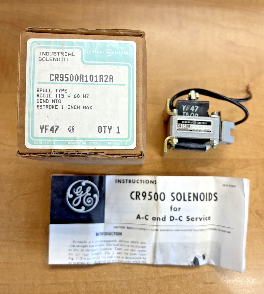 General Electric CR9500A101A2A Solenoid 115V Pull Type End Mtg **NEW in BOX**