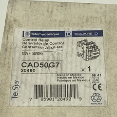 Telemecanique / Schneider Elec. CAD50G7 Control Relay, 5NO, 120VAC Coil (New NB)