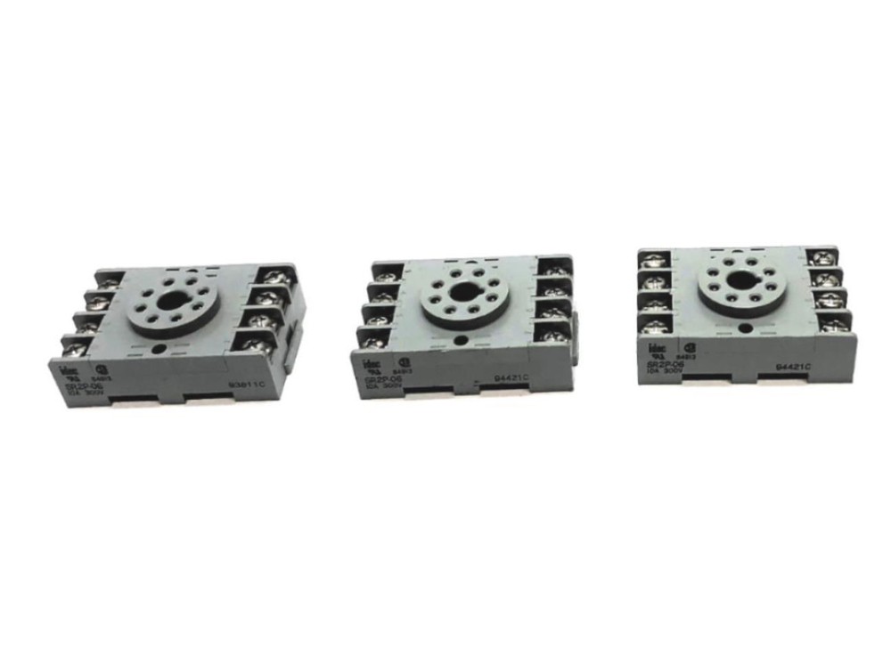 IDEC 8 Pin 10A 300V Relay Socket SR2P-06 [Lot of 3] NOS