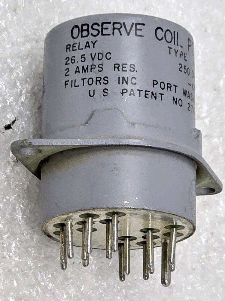Filtors Inc Observe Coil Polarity Relay 26.5VDC 250 Ohms HS26WDK12E