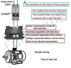 220V Single-phase Motor Soft Starter Module Controller 2KW-8KW Motor Online Soft