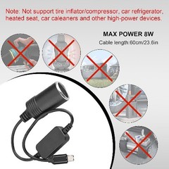 USB C Male to 12V Car Cigarette Lighter Female Adapter Cable, 10W Type C Convert
