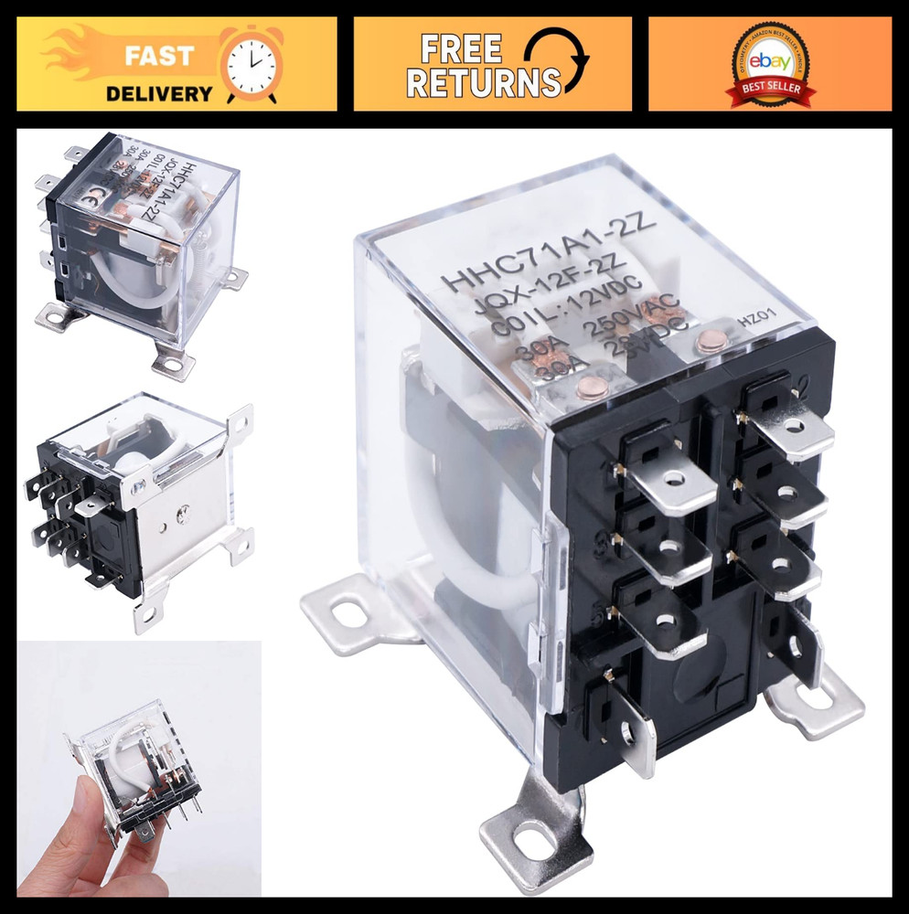 “High Power DPDT Relay 30A 24V Coil Voltage 8 Pin 2NO 2NC General Purpose Switch