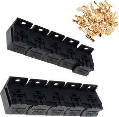 Pack-10 Car Relay Base Holder Replacement, 50 PCS 6.3MM/0.24In Metal Automotive
