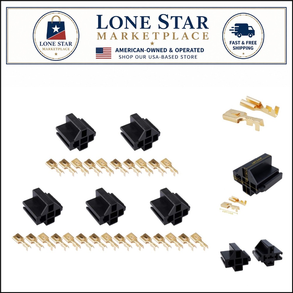 High-Performance 5 Pin Relay Connector Kit – 12V, Automatic Operation, 5 Pack