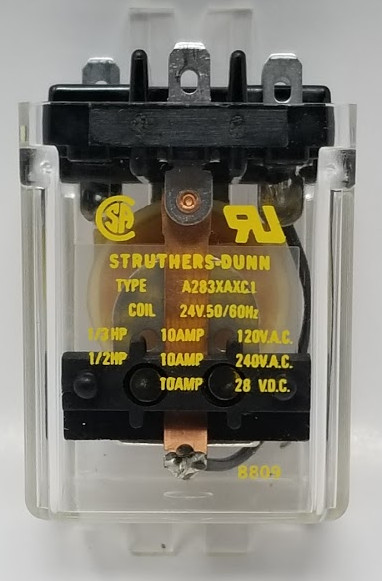 STRUTHERS-DUNN – A283XAXC1-24A – Electromechanical Relay 24VAC SPDT-10A, Flange