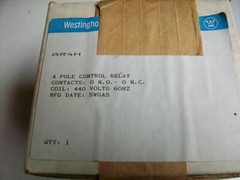 WESTINGHOUSE INDUSTRIAL CONTROL RELAY AR4H 4 P 600 V. Ac. 10 A.