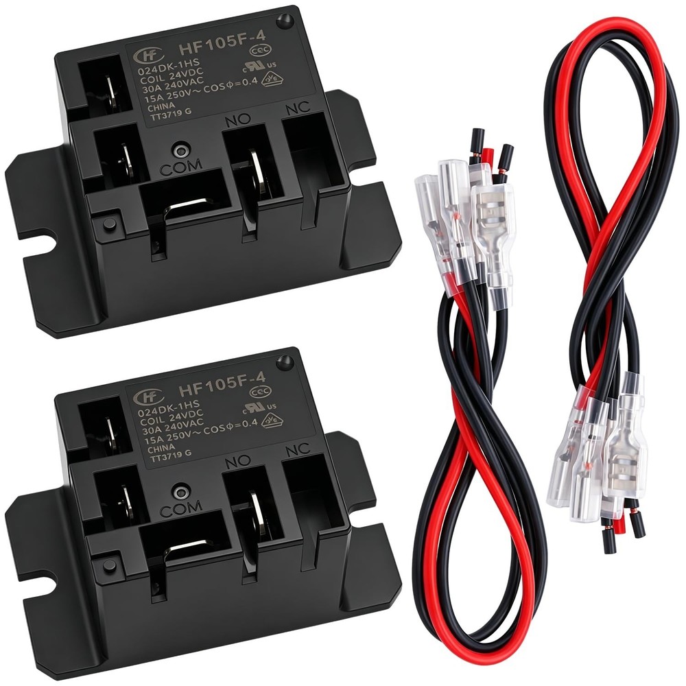 2PCS Power Relay SPST AC120V Coil, 30A SPST 120 VAC With Flange Mounting And 8 Q