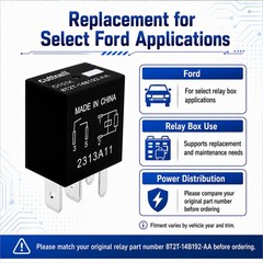6Pack 8T2T14B192AA Automotive Relay 12V 40A 4Pin