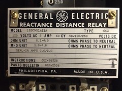 General Electric 12GCX51A11A Reactance Distance Relay 120VAC 5A 48/125/250VDC