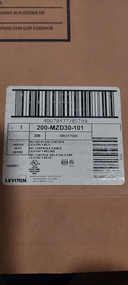 Leviton Relay Dimming Version Intergrated Room Controler