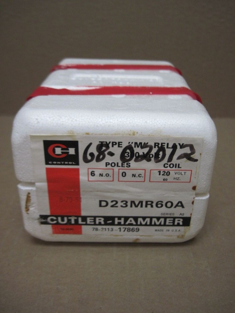 Cutler-Hammer D23MR60A Type M Relay 300V 6Poles 120V