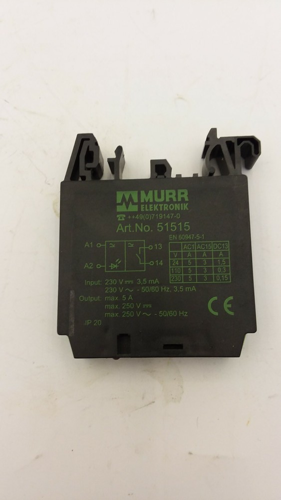 MURR ELEKRONIK 51515 OUTPUT RELAY 12 MM SCREW-TYPE TERMINAL NNB