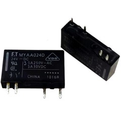 2Pcs FTR-MYAA024D 24VDC Electromechanical Relay 4Pins 5A 250VAC