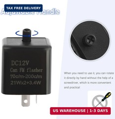 2PCS 12V LED Flasher Relay 2 Pin,Adjustable Turn Signal Relay for Repairing Moto