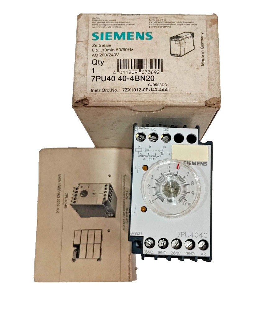 *New* Siemens Timing Relay 7PU4040-4BN20 0.5min-10min 200-240V AC/DC 50/60hz