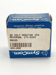 NEW SymCom Model 80 3PH 80 VOLT REVERSE PHASE RELAY 171-528V