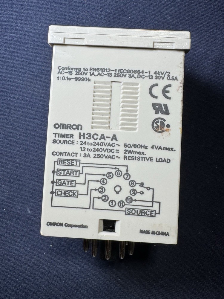 Omron H3CA-A Timer 24 to 240VAC 12 to 240VDC 11 Pin New Old Stock Has Shelf Wear