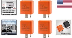 12V Speed Adjustable LED Flasher Relay 4 Pack for Car Motorcycle Turn Signal