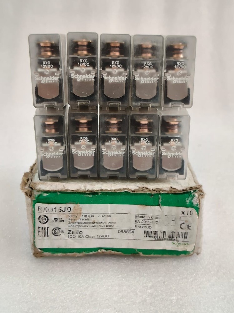 SCHNEIDER ELECTRIC RXG15JD RELAY 12V DC 5PIN PACK OF 10 PCS FREE FAST SHIPPING