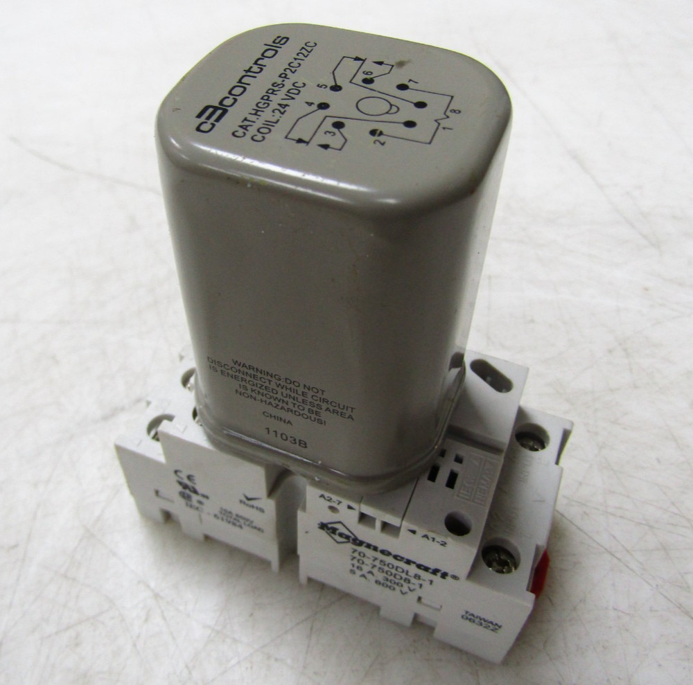 🙌 C3CONTROLS HGPRS-P2C12ZC 12 AMP RELAY 24 VDC W/ MAGNECRAFT SOCKET 70-750DL8-1