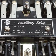 General Electric 12HFA51A44H Auxiliary Relay, 48VDC, HFA, Electromechanical