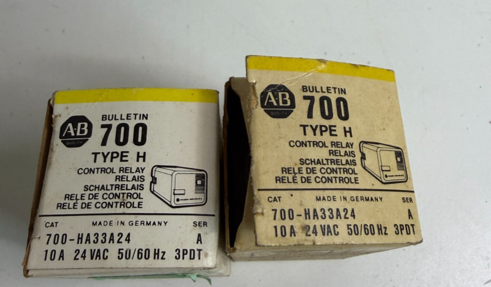 Allen Bradley 700-HA33A24 Relay SER A 3PDT 10 AMP 24VAC, QTYx 2
