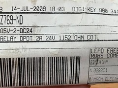 Omron General Purpose Relay DPDT 2A 24V 1152 OHM Coil P/N G5V-2-DC24 (Lot of 5)
