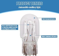 10-Pack T20 7443 Dual Filament Bulbs, 3800K Ultra Bright White 12V 5W Replacemen