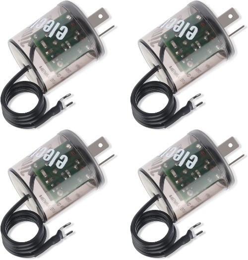 2Pin LED Flasher Relay with Ground Wire, 12V Car Flasher Relay for Color: 4PCS