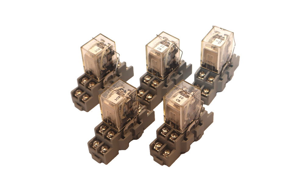 (Lot of 5) OMRON LY2 8-Pin Relay With IDEC SH2B-05 Relay Socket Base