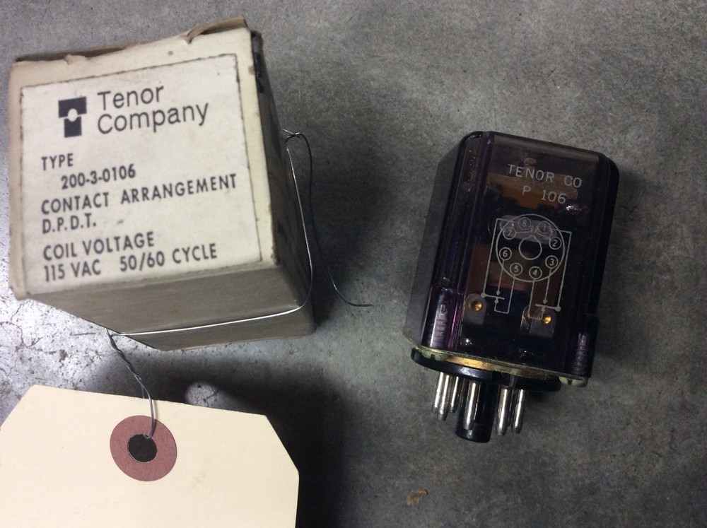 Tenor Company 200-3-0106 Relay 115VAC 50/60CY
