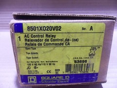 New Square D 8501X02V02 AC Control Relay Series A Open Type 120V 60Hz / 110V 50H