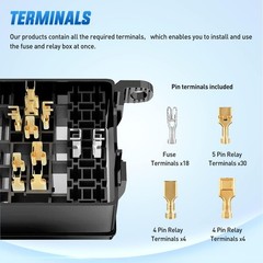 Nilight 12V Fuse Relay Box 6 Relays 6 Slots ATC ATO Blade Fuse Holder 4Pin 5Pin