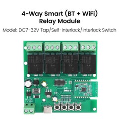 Ewelink AC DC7-32V 2/3/4CH Intelligent Bluetooth WIFI Relay Switch Module Type-C