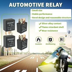5 Pin 12V 30A SPDT Relay High Performance Multi-Purpose Water Size: 5 PIN 4PCS