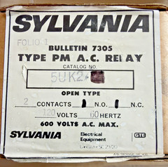 GTE Sylvania 5UK2 PM AC Relay 120VAC 1NO 1NC Bulletin 7305 NOS 600VAC